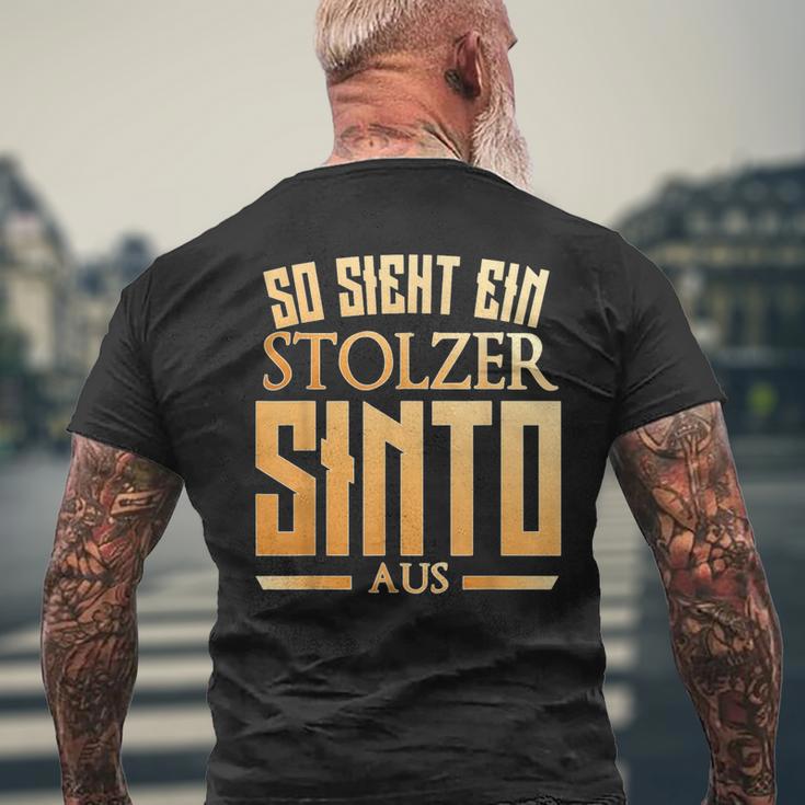 Sinto Sinti Origin So Sieht Ein Stolzer Sinto Aus T-Shirt mit Rückendruck Geschenke für alte Männer