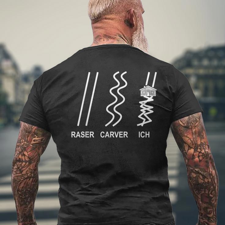 Skiing Raser Carver Ich Après-Ski T-Shirt mit Rückendruck Geschenke für alte Männer