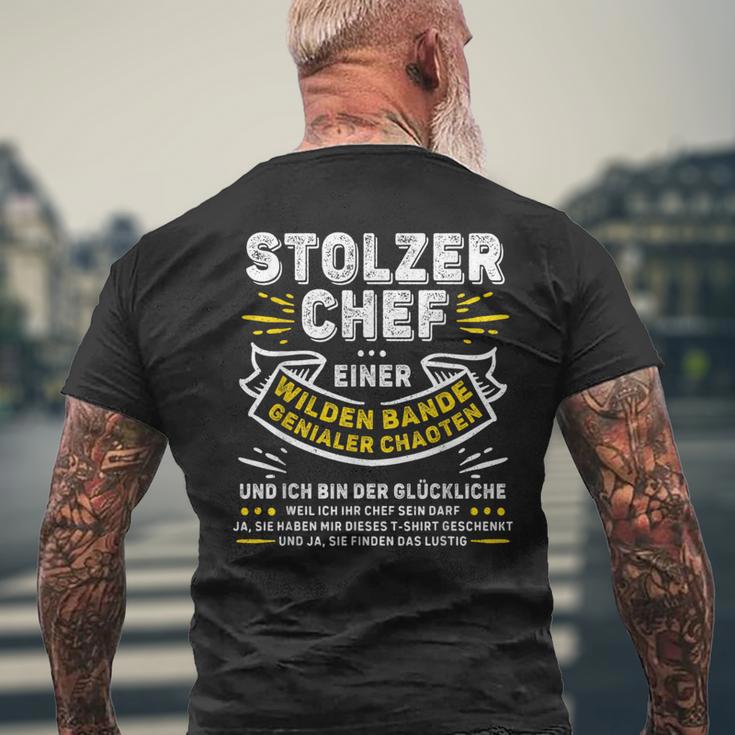 Stolzer Chef Einer Genialen Chaos Gang Saying T-Shirt mit Rückendruck Geschenke für alte Männer