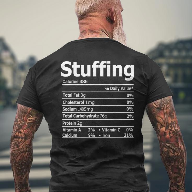 Stuffing Nutrition Facts Thanksgiving Dinner Nutrition Facts Men's Back Print T-Shirt Gifts for Old Men
