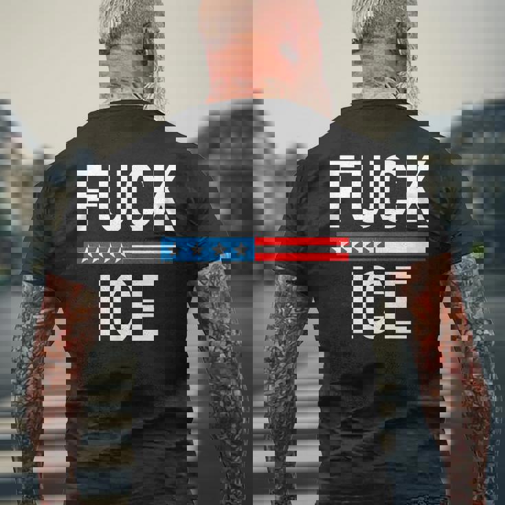 Support Immigrants Fuck Ice Men's T-shirt Back Print Gifts for Old Men