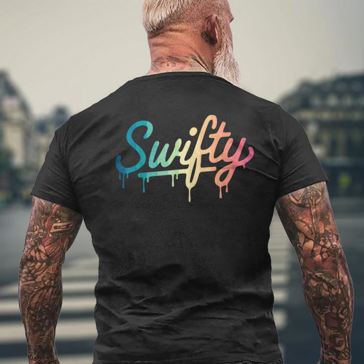 Swifty Fan Merchandise Ns Colourful Taylor Outfit Drip T-Shirt mit Rückendruck Geschenke für alte Männer