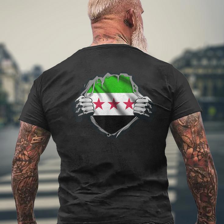 Syria Flag Free Syria Flag T-Shirt mit Rückendruck Geschenke für alte Männer