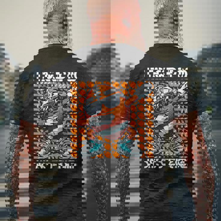 I Tackled 100 Days Of School Football 100 Days Of School Men's T-shirt Back Print Gifts for Old Men I Tackled 100 Days Of School Football 100 Days Of School Men's T-shirt Back Print Gifts for Old Men