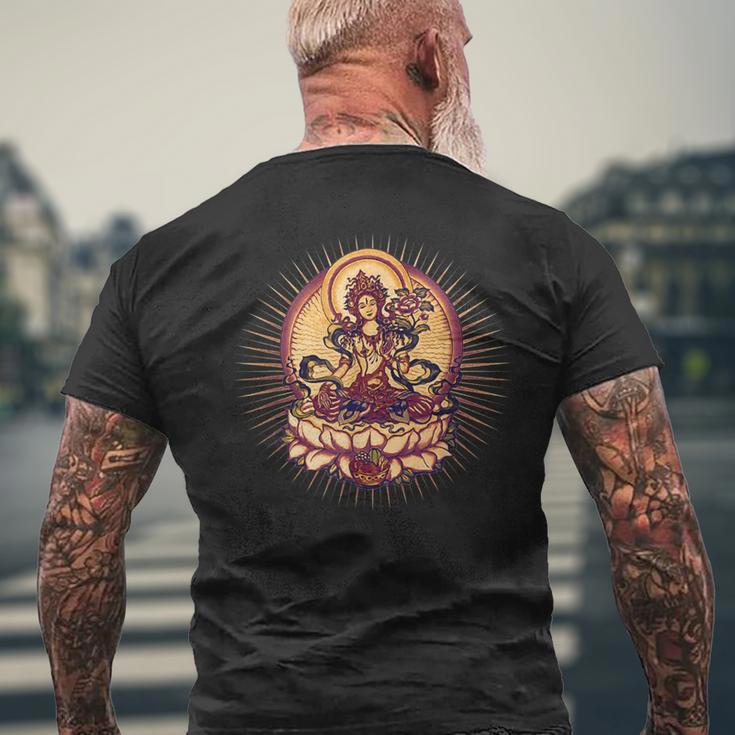 Tara Tibet Buddhism Lotus Meditation Yoga Om Spirituality T-Shirt mit Rückendruck Geschenke für alte Männer