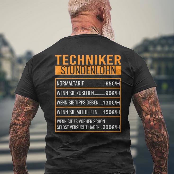 It Techniker Stundenlohn Techniker T-Shirt mit Rückendruck Geschenke für alte Männer