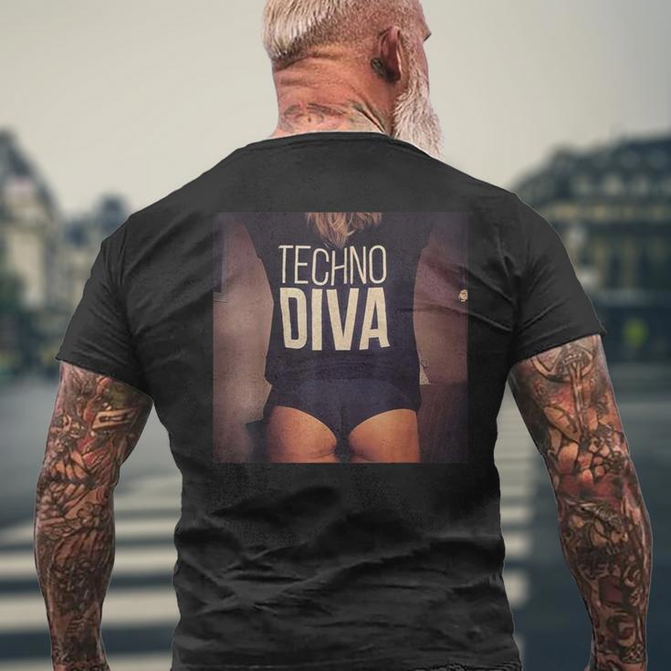 Techno Diva Cool Techno Dance Disco Edm T-Shirt mit Rückendruck Geschenke für alte Männer