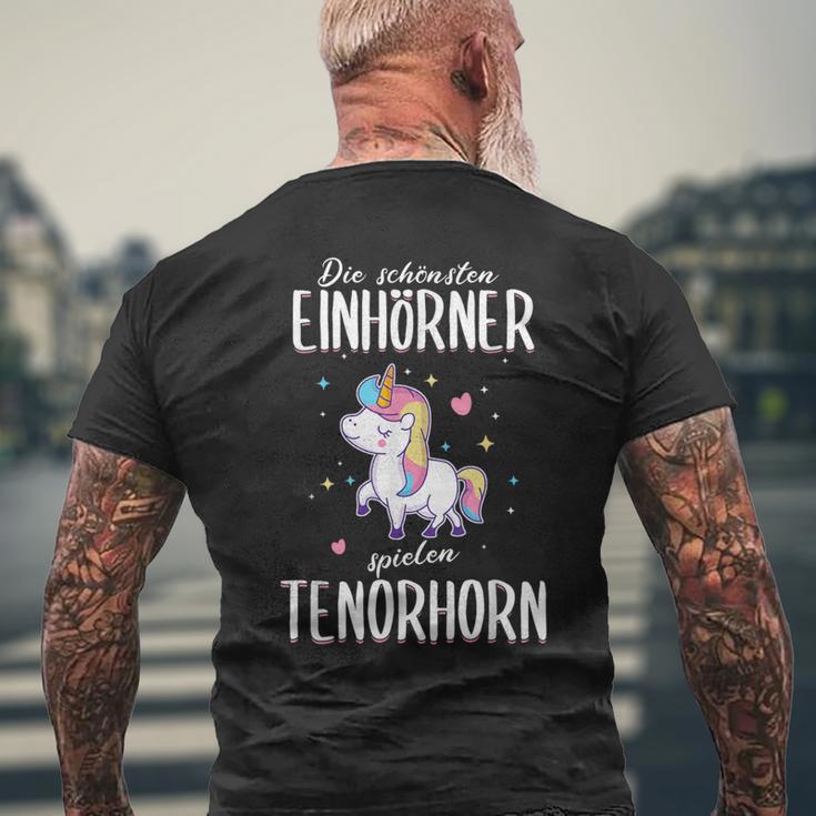 Tenor Horn Tenor Hornist Unicorn Slogan Idea T-Shirt mit Rückendruck Geschenke für alte Männer