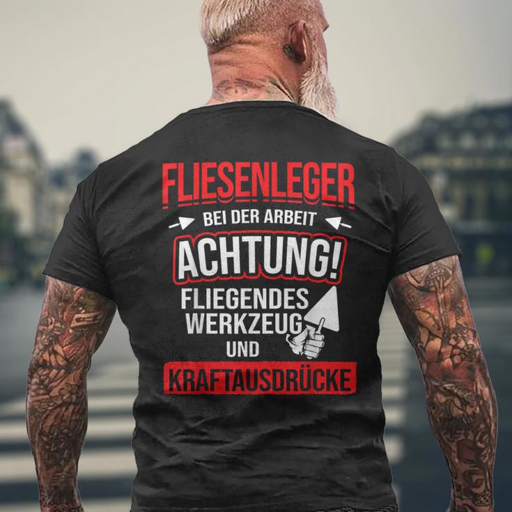 Tiling Bei Der Arbeiter T-Shirt mit Rückendruck Geschenke für alte Männer