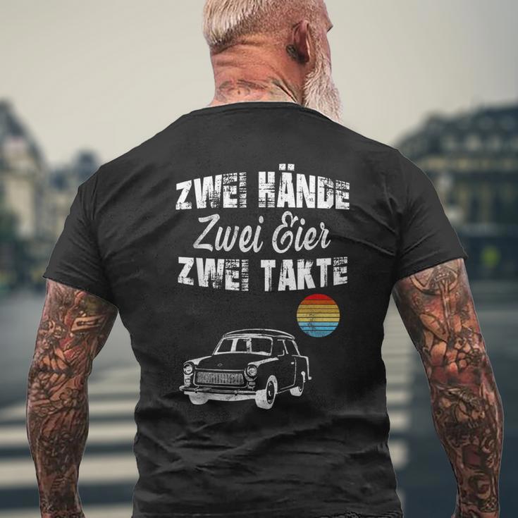 Trabi Ddr Two Stroke Two Eggs Two Hands T-Shirt mit Rückendruck Geschenke für alte Männer