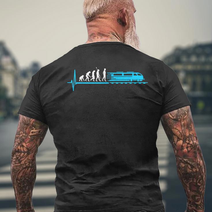 Train Evolution Railway Model Railway Driver T-Shirt mit Rückendruck Geschenke für alte Männer