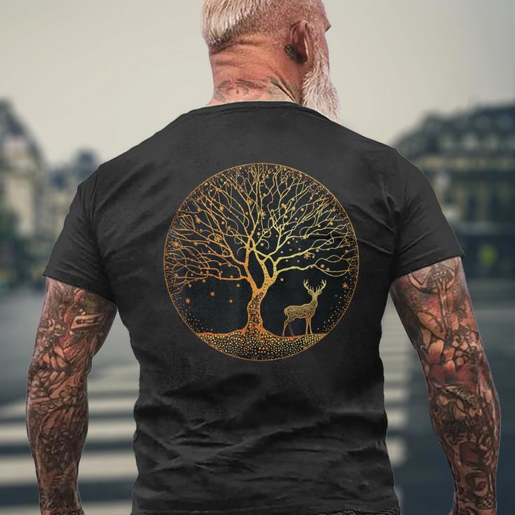 Tree Of Life Tree Of Life Yoga Meditation Tree Deer T-Shirt mit Rückendruck Geschenke für alte Männer