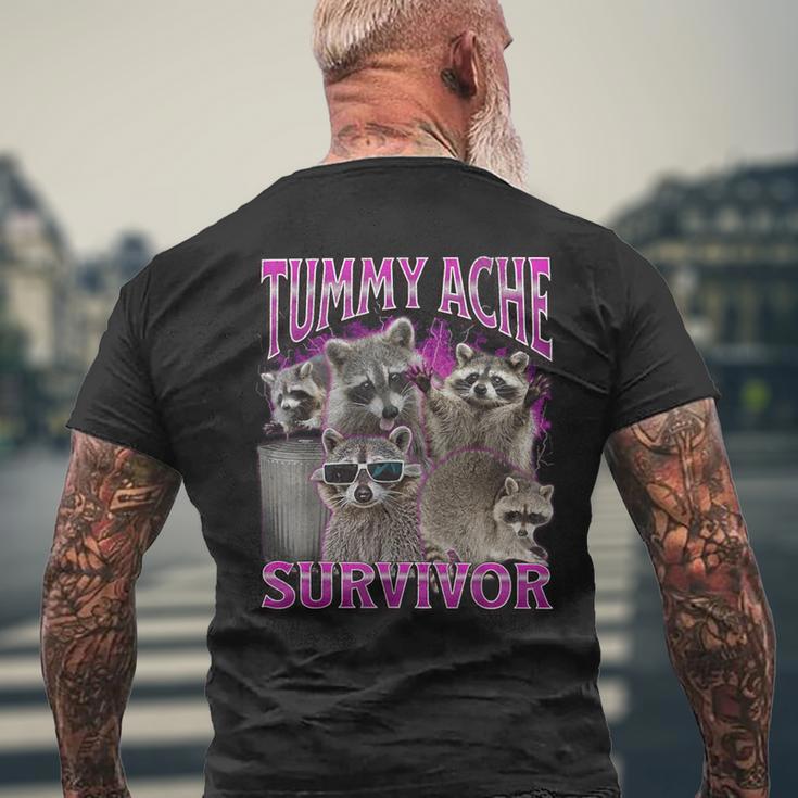 Tummy Ache Survivor Raccoon Meme Bootleg Graphic 90S T-Shirt mit Rückendruck Geschenke für alte Männer