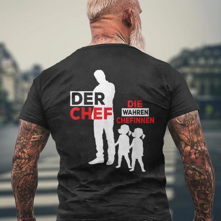 Twin Papa Der Chef Gemini Papa T-Shirt mit Rückendruck Geschenke für alte Männer