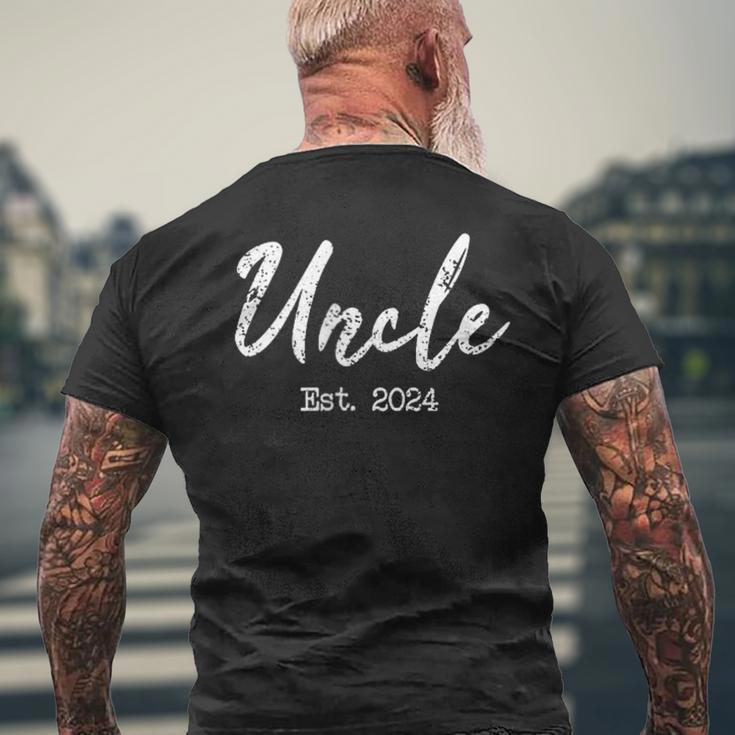 Uncle To Be 2024 Uncle Est 2024 For Uncle T-Shirt mit Rückendruck Geschenke für alte Männer