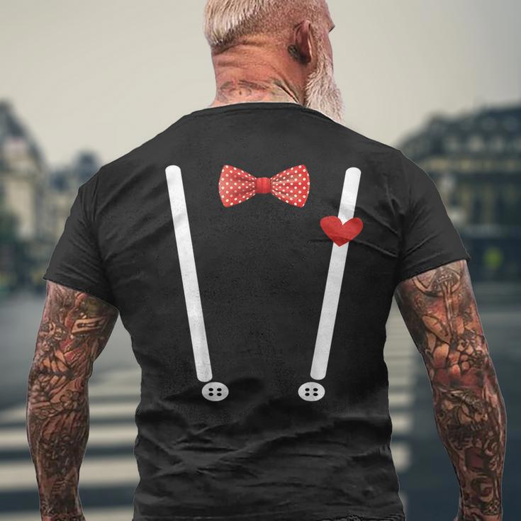 Valentine's Day Costume Hearts Bow Tie & Braces T-Shirt mit Rückendruck Geschenke für alte Männer