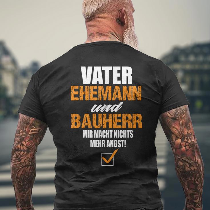 Vater Ehemann Und Bauherr Bauherr Hausbau Bauherr T-Shirt mit Rückendruck Geschenke für alte Männer