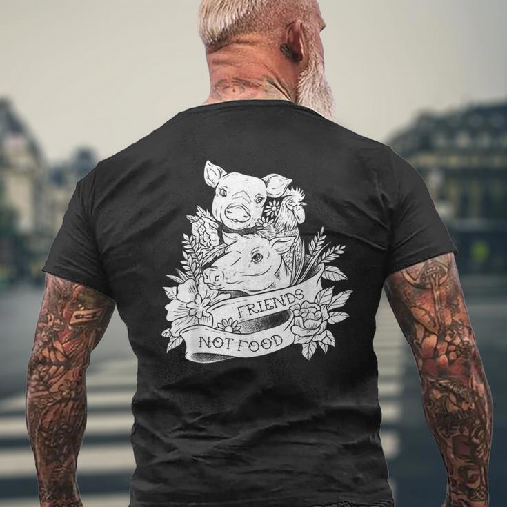 Vegan Friends Not Food Pig eganismegetable Food T-Shirt mit Rückendruck Geschenke für alte Männer