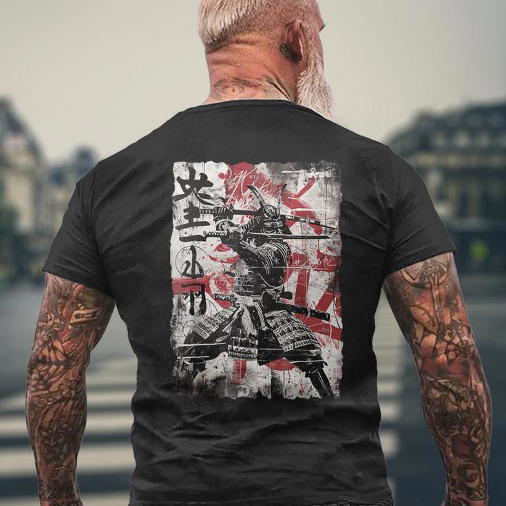 Vintage Samurai Mask Asia Japan Graffiti Tokyo Samurai T-Shirt mit Rückendruck Geschenke für alte Männer