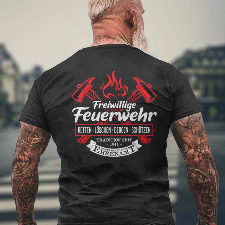 Voluntary Fire Brigadeoluntary Fire Brigade T-Shirt mit Rückendruck Geschenke für alte Männer