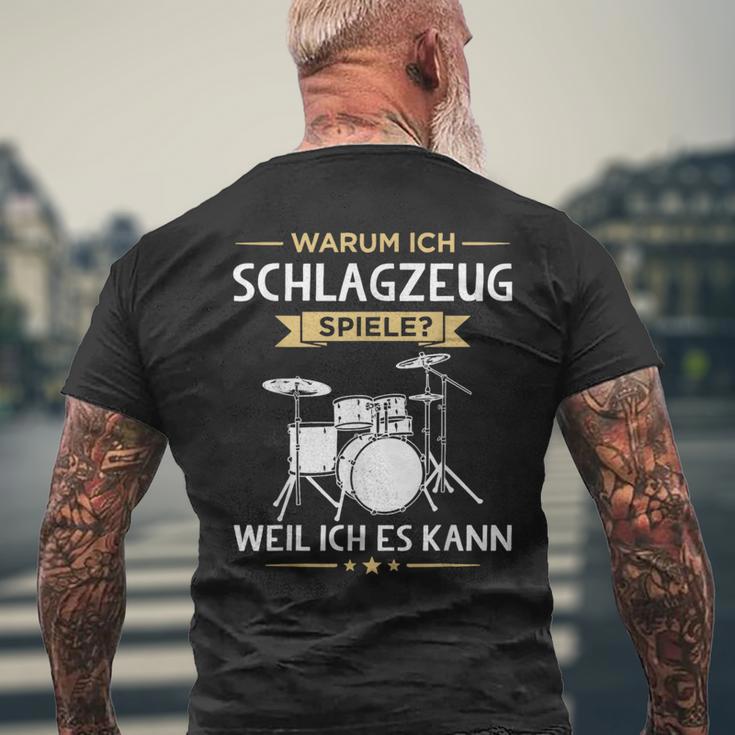 Warum Ich Drums Spiele Drummer T-Shirt mit Rückendruck Geschenke für alte Männer