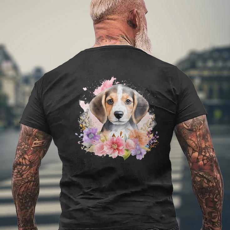 Watercolor Beagle T-Shirt mit Rückendruck Geschenke für alte Männer