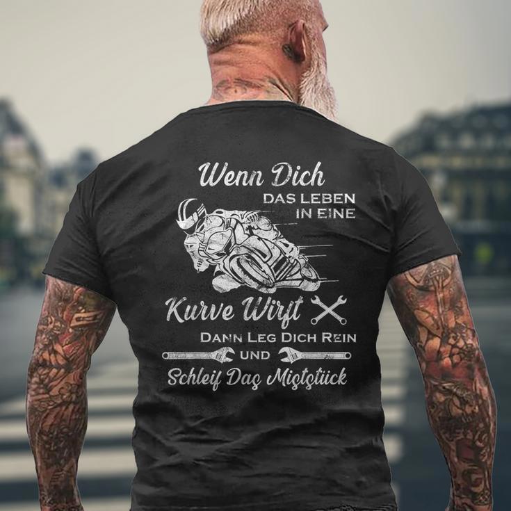 Wenn Dich Das Leben In Ein Kurve Throw T-Shirt mit Rückendruck Geschenke für alte Männer