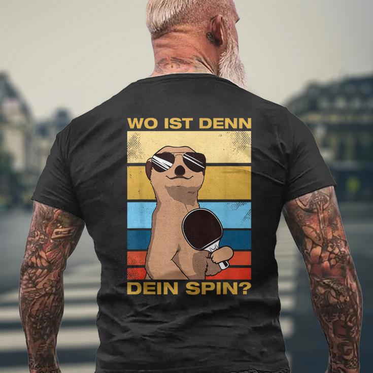 Where's Dein Spin Table Tennis Table Tennis Player T-Shirt mit Rückendruck Geschenke für alte Männer