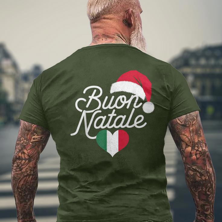 Buon Natale Italian Christmas Christmas Italy Flag Heart T-Shirt mit Rückendruck Geschenke für alte Männer