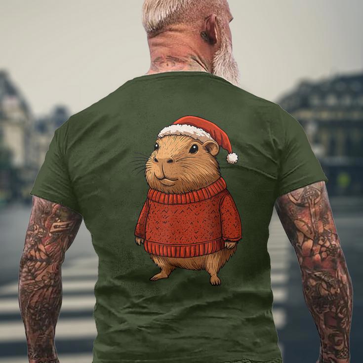 Capybara Ugly Sweater Santa Hat Christmas T-Shirt mit Rückendruck Geschenke für alte Männer