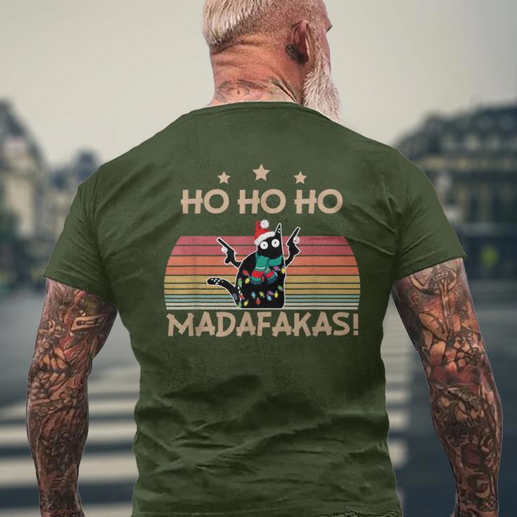 Catintage Pew Pew Madafakas Cat Ho Ho Ho Christmas T-Shirt mit Rückendruck Geschenke für alte Männer