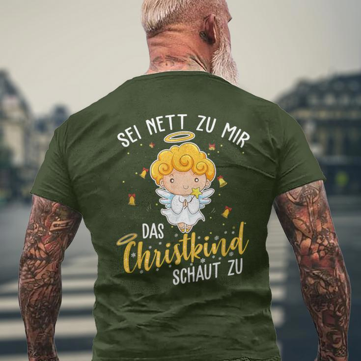 Christkind Schaut Zu Christmas Night Holiday Evening T-Shirt mit Rückendruck Geschenke für alte Männer