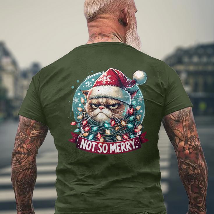 Christmas Cat Not So Merry Cat T-Shirt mit Rückendruck Geschenke für alte Männer