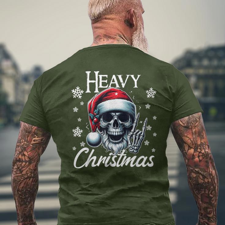 Christmas Skull Christmas Heavy Xmas Skeleton T-Shirt mit Rückendruck Geschenke für alte Männer