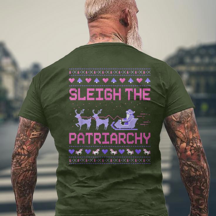 Christmas Sleigh The Patriarchy Feminist Feminism Deer Xmas T-Shirt mit Rückendruck Geschenke für alte Männer