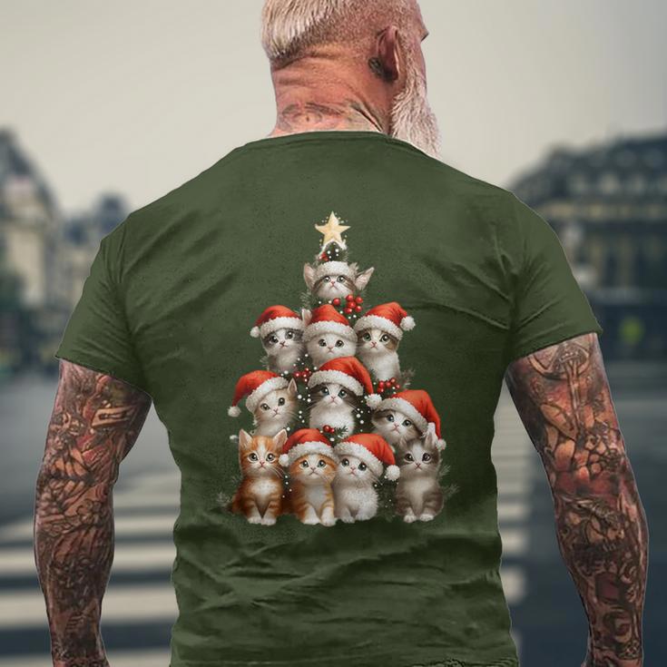 Christmas Tree Christmas Cats Christmas T-Shirt mit Rückendruck Geschenke für alte Männer