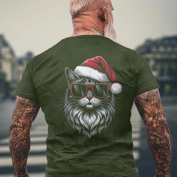 Cool Christmas Cat Santa Christmas Fun T-Shirt mit Rückendruck Geschenke für alte Männer