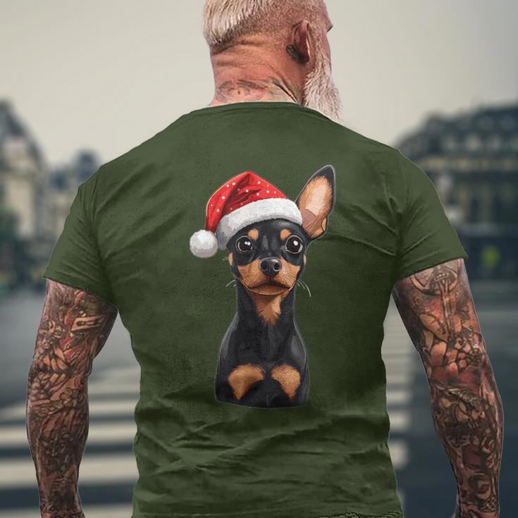 Cute Miniature Pinscher Dog Christmas Merry Xmas Graphic T-Shirt mit Rückendruck Geschenke für alte Männer