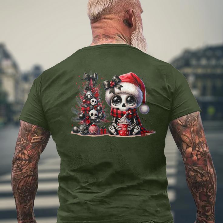 Cute Skeleton Skull Christmas Gothic Christmas Tree T-Shirt mit Rückendruck Geschenke für alte Männer