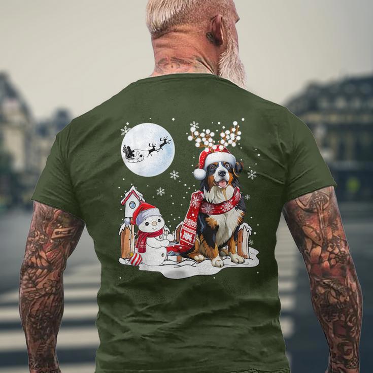 Bernese Mountain Dog Christmas Snowman Xmas Lights T-Shirt mit Rückendruck Geschenke für alte Männer