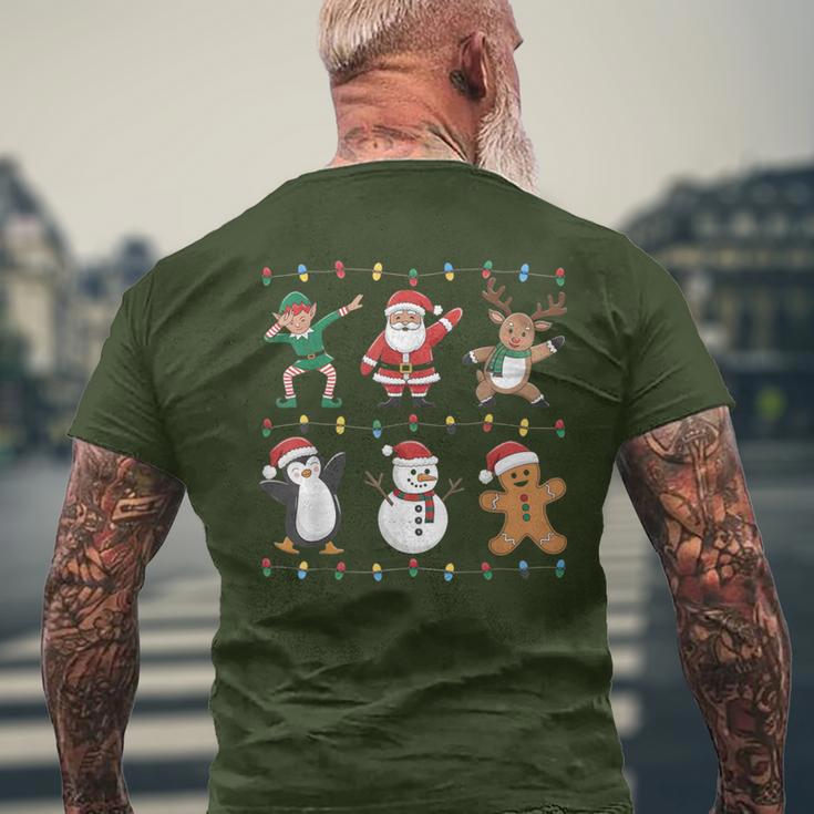 Christmas Reindeer Penguin Graphic With Santa Hat T-Shirt mit Rückendruck Geschenke für alte Männer