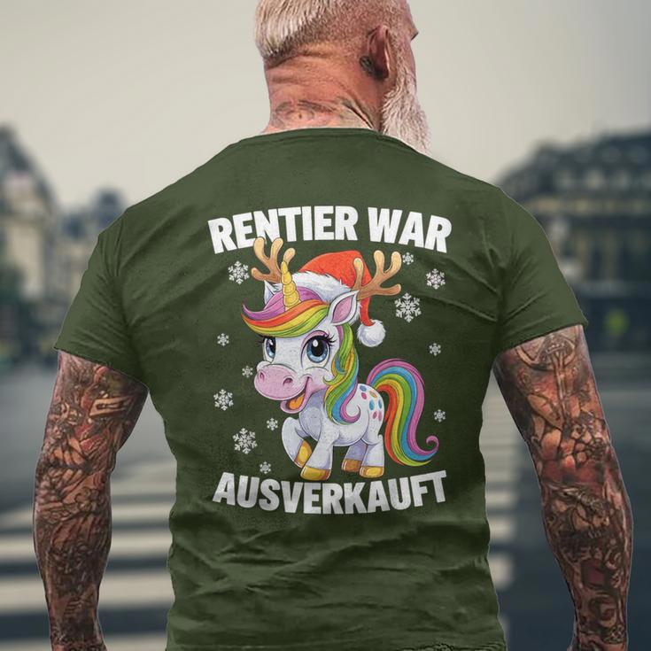 Christmas Unicorn Reindeer Was Out Sold Out T-Shirt mit Rückendruck Geschenke für alte Männer