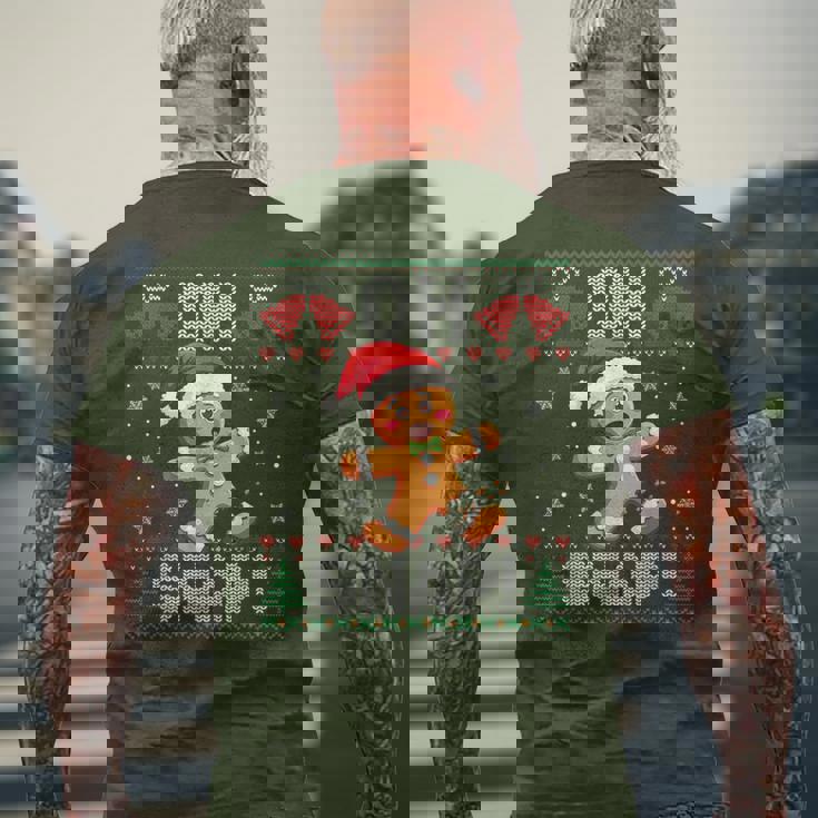 Gingerbread Man Oh Snap Christmas Ugly Xmas Sweater Men's T-shirt Back Print Gifts for Old Men