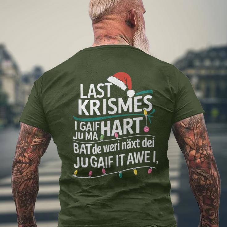 Last Christmas Parody Humour With Christmas Lights T-Shirt mit Rückendruck Geschenke für alte Männer