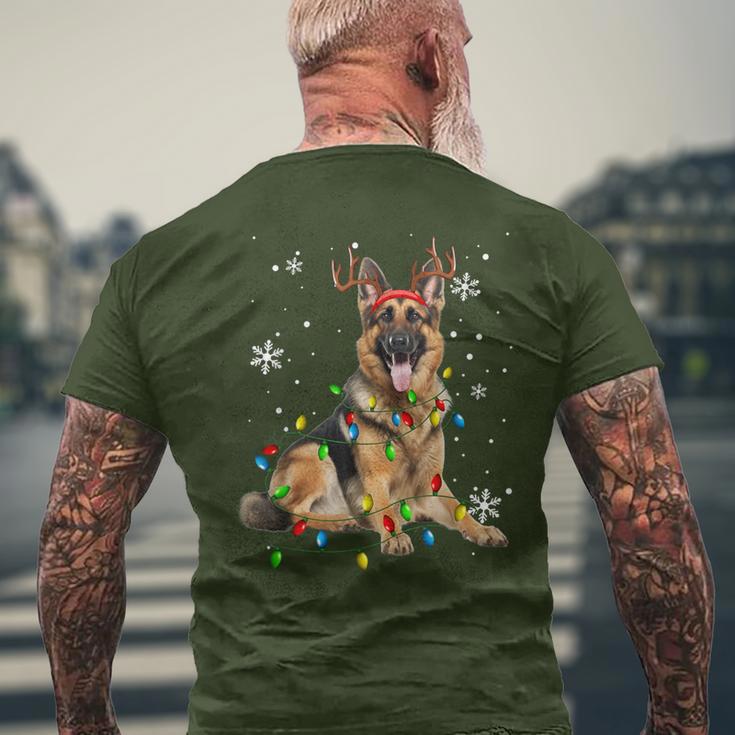 German Shepherd Christmas Tree Lighting Pyjamas Dog Lover Christmas T-Shirt mit Rückendruck Geschenke für alte Männer