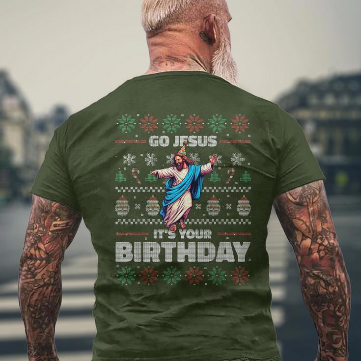 Go Jesus It's Your Birthday Fun Ugly Christmas Sweater Meme T-Shirt mit Rückendruck Geschenke für alte Männer