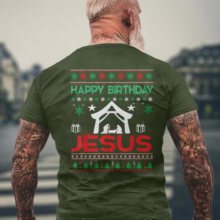 Happy Birthday Jesus Ugly Christmas Jumper T-Shirt mit Rückendruck Geschenke für alte Männer