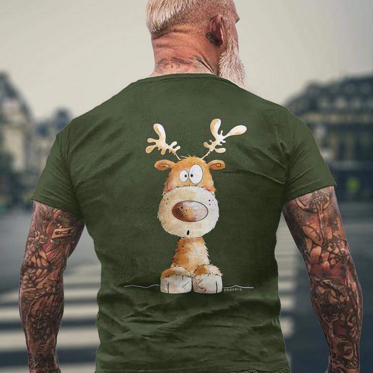 Happy Reindeer I Deer Wild Animal Elk Christmas Fun T-Shirt mit Rückendruck Geschenke für alte Männer