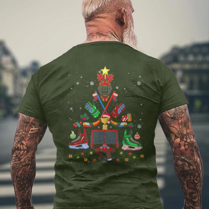 Ice Hockey Christmas Tree Decoration Xmas T-Shirt mit Rückendruck Geschenke für alte Männer