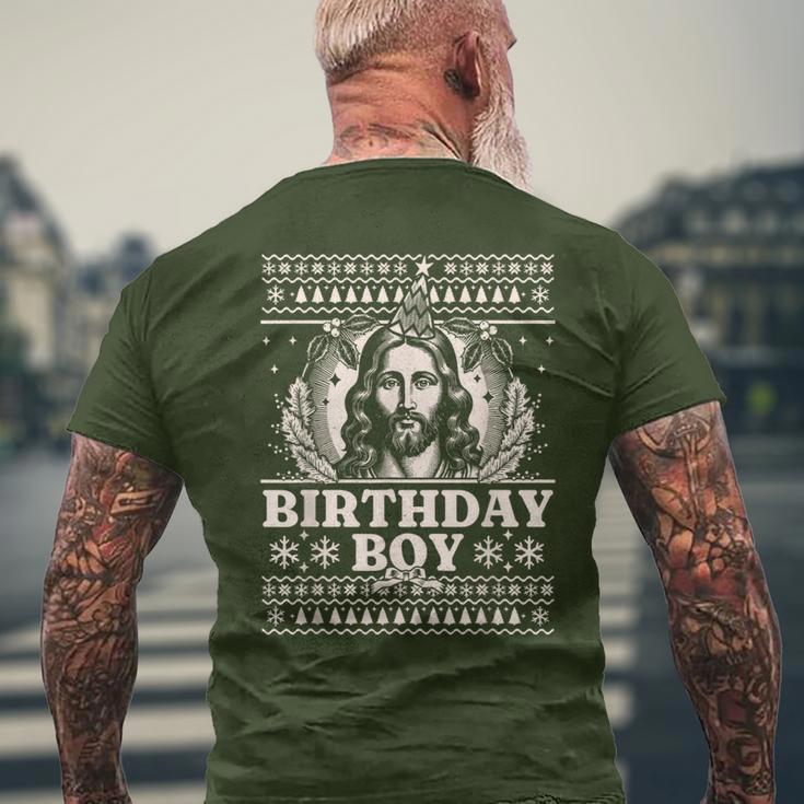 Jesus Birthday Boy Happy Birthday Jesus Ugly Christmas T-Shirt mit Rückendruck Geschenke für alte Männer